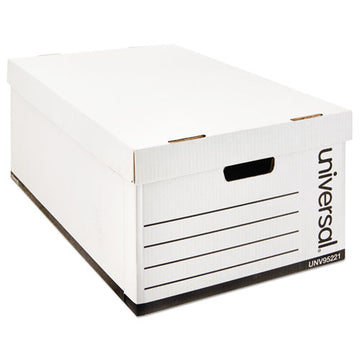 Universal® Medium-duty Easy Assembly Storage Box, Legal Files, White, 12-carton freeshipping - TVN Wholesale